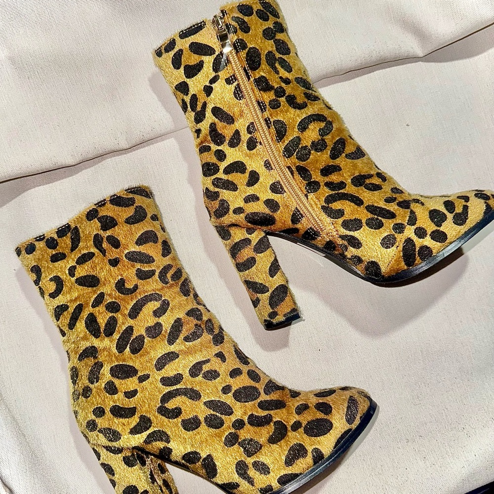 Cheetah Leopard Heeled Boots